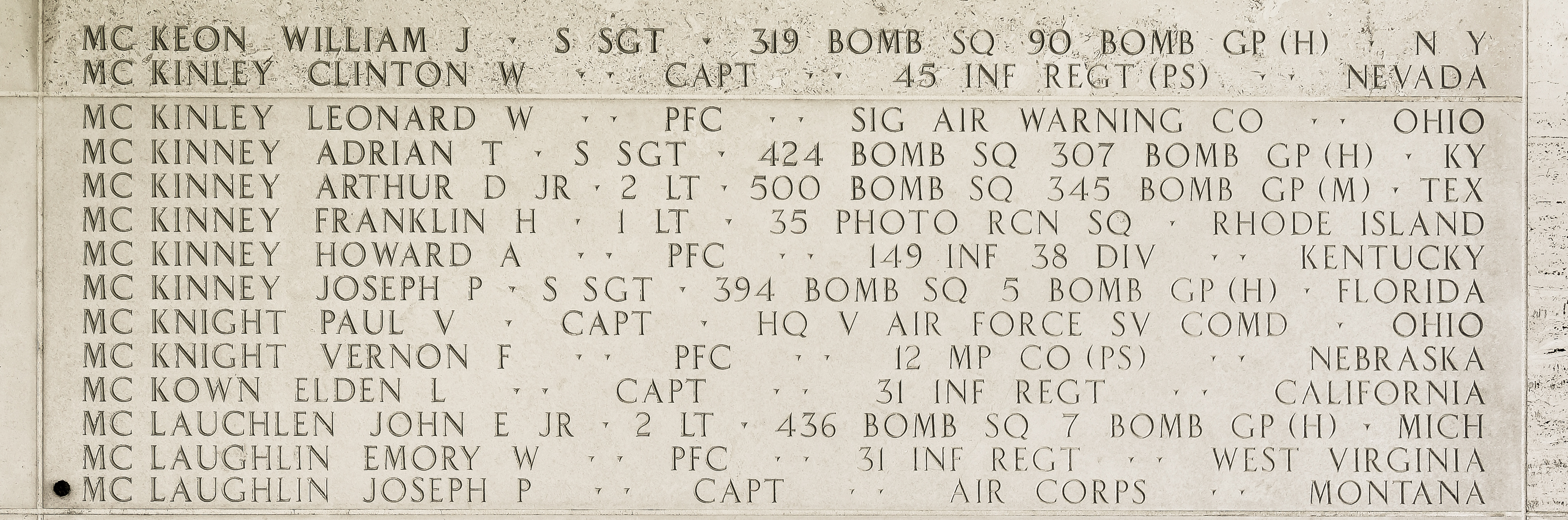 John E. McLauchlen, Second Lieutenant